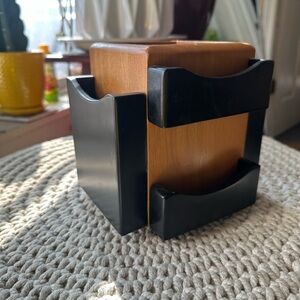 Vintage Julie Pomerantz Mid-Century Modern Wood Desk or Kitchen Organizer